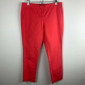 Vince Camuto Cotton Blend Cropped Pants Business Career Size 10 Red